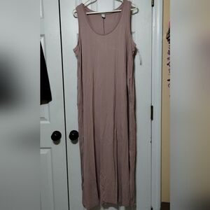 NWT Old Navy Size XL Sleeveless Muted Mauve PinkBrown Maxi Dress With Side Slits